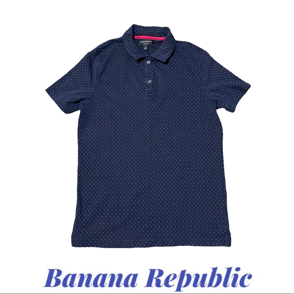 BANANA REPUBLIC Medium Blue Dress Polo Shirt